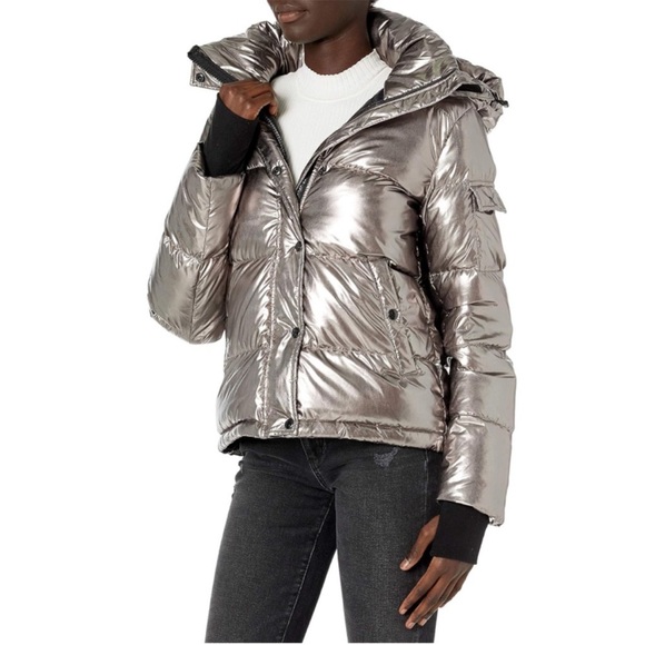 Silver Puffer Jacket - Picture 3 of 5